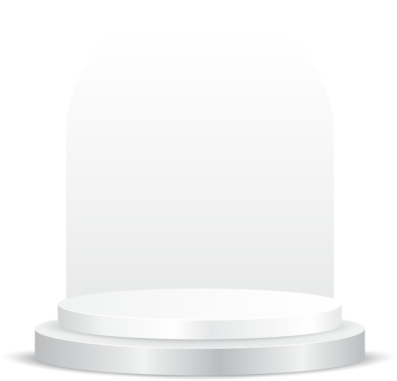 White 3d podium display